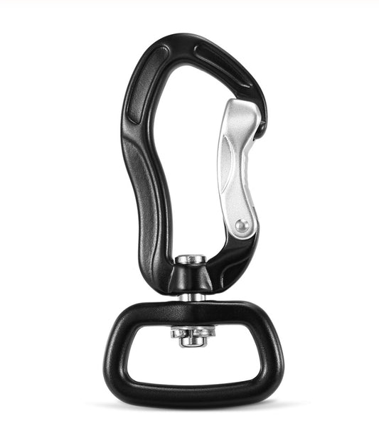 360-degree swivel carabiner clip for hammock suspension systems