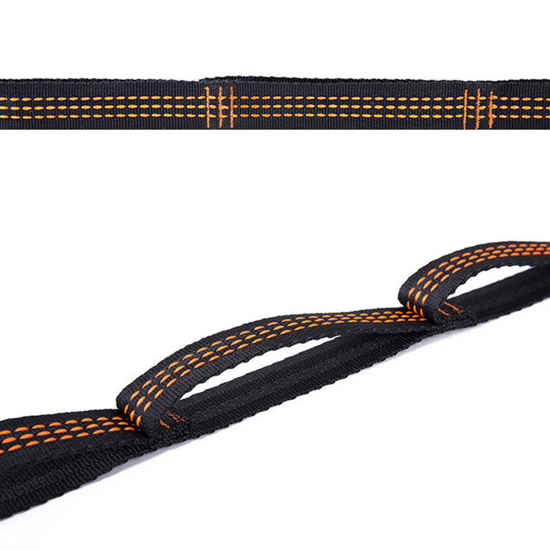 Adjustable hammock suspension straps with reinforced loops