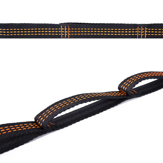 Adjustable hammock suspension straps with reinforced loops