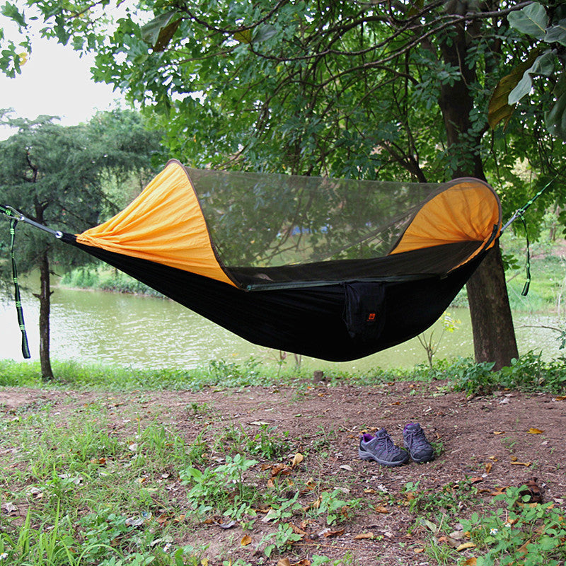 Outdoor hiking hammock with breathable bug net