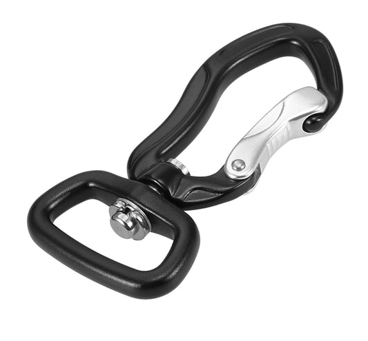 Lightweight aluminum swivel carabiner for camping and hiking gear