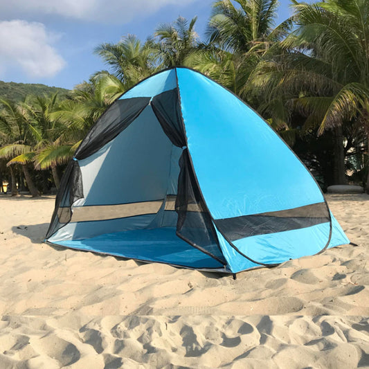 Instant pop-up beach tent with mosquito net and UV sun protection