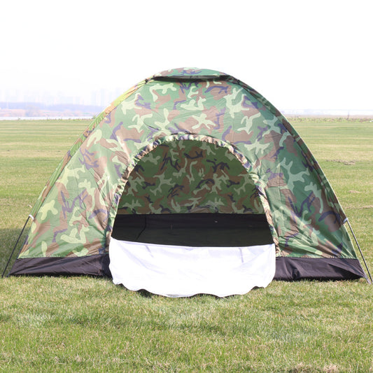 Lightweight family camping tent with fiberglass poles