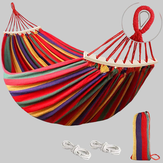 Lightweight canvas hammock for camping, hiking, and backpacking