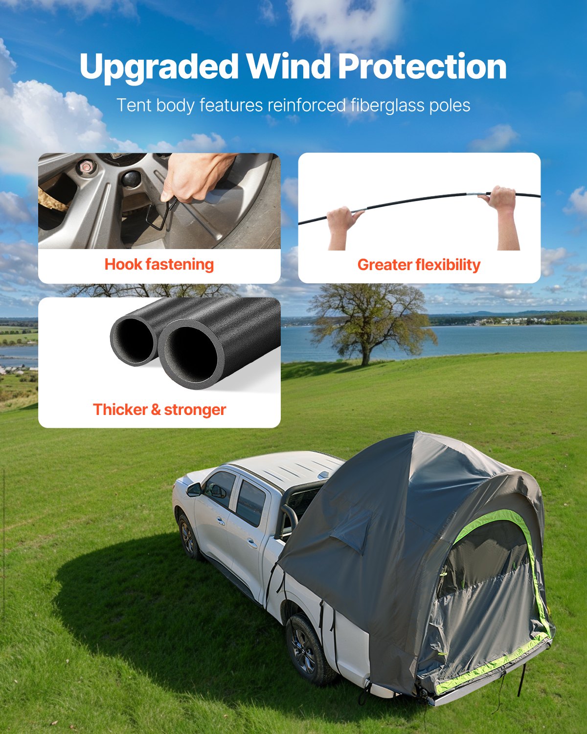 PU2000 waterproof truck bed tent for outdoor camping